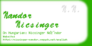 nandor nicsinger business card
